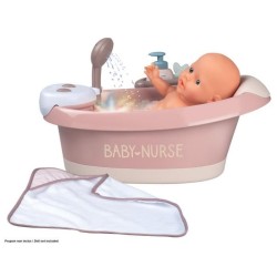 Baignoire balnéo pour poupon jusqu'a 42 cm - Smoby Baby Nurse - Jets d'eau et...