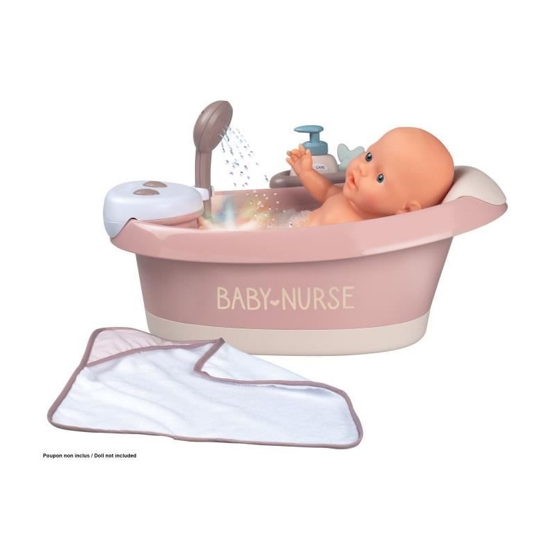 Baignoire balnéo pour poupon jusqu'a 42 cm - Smoby Baby Nurse - Jets d'eau et...