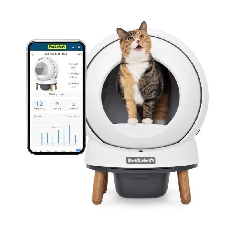 Litiere autonettoyante - PETSAFE - SMART SPIN - Connecté - Blanc
