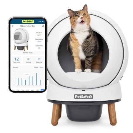 Litiere autonettoyante - PETSAFE - SMART SPIN - Connecté - Blanc