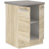 Meuble bas 2 portes battantes - Décor chene sonoma - L 60 x P 51,6 x H 85 cm ...
