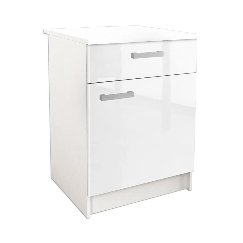 START Caisson bas de cuisine L 60 cm - Blanc haute brillance