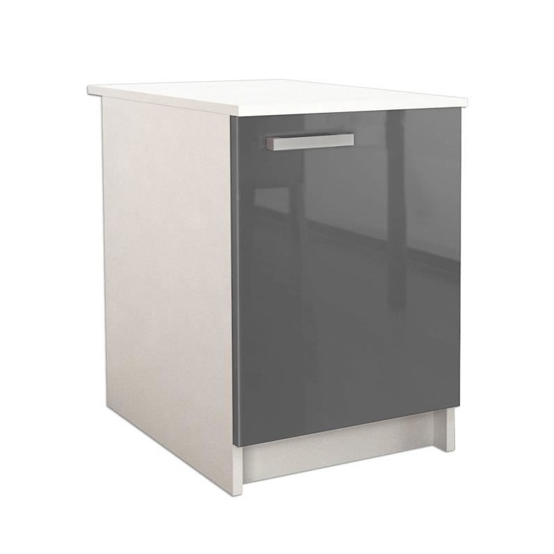 START Caisson bas de cuisine L 60 cm - Gris brillant