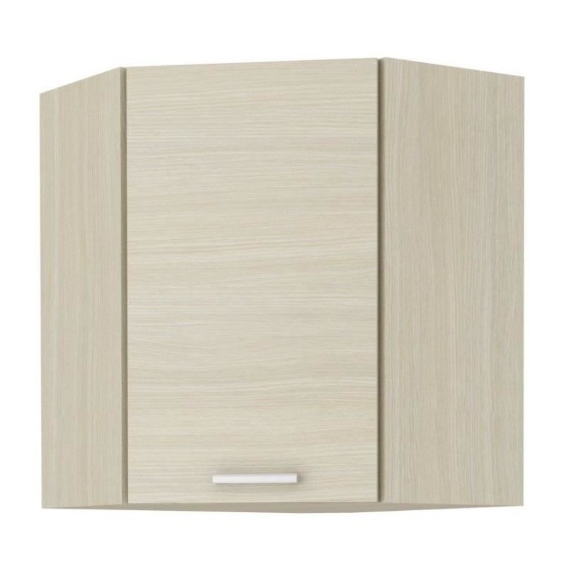 CHAMONIX Meuble angle haut 60/60 - Décor chene clair - L58 x P58 x H72 cm