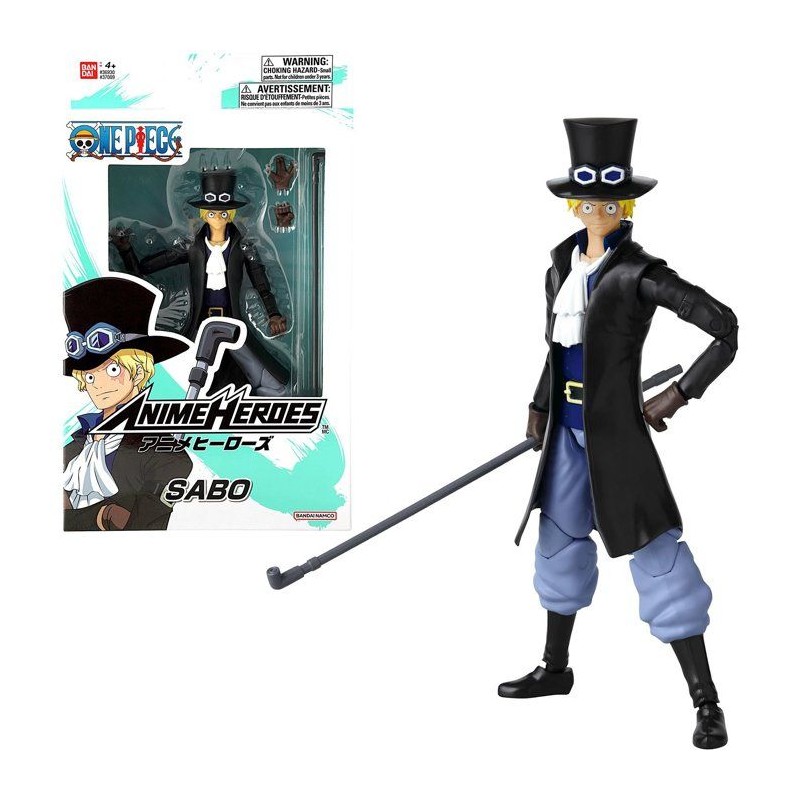 Figurine Anime Heroes - BANDAI - One Piece Sabo 17 cm - 16 points d'articulation