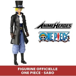 Figurine Anime Heroes - BANDAI - One Piece Sabo 17 cm - 16 points d'articulation