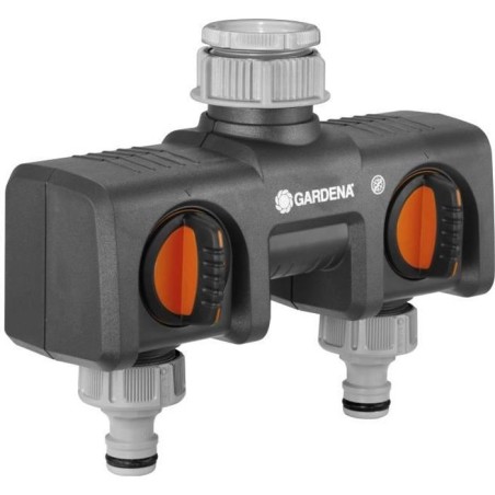GARDENA Sélecteur d'arrosage 2 voies – Double sorties d'eau indépendantes – C...