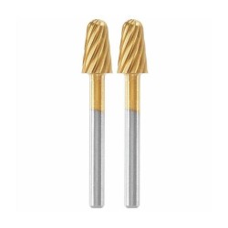 Lot de 2 fraises acier rapide haute longévité Dremel Max 117 - ø 6,4mm bout rond