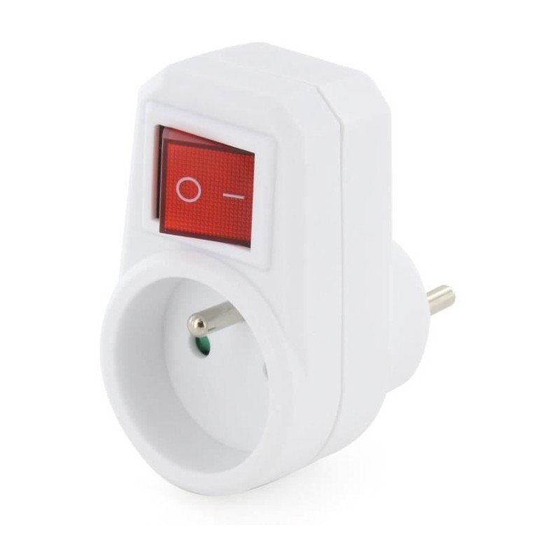 Prise avec interrupteur - CHACON - Easy - Blanc - 1 prise - Intérieur
