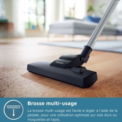 Aspirateur avec sac - PHILIPS - FC8289/09 - Série 2000 PowerGo - 900W