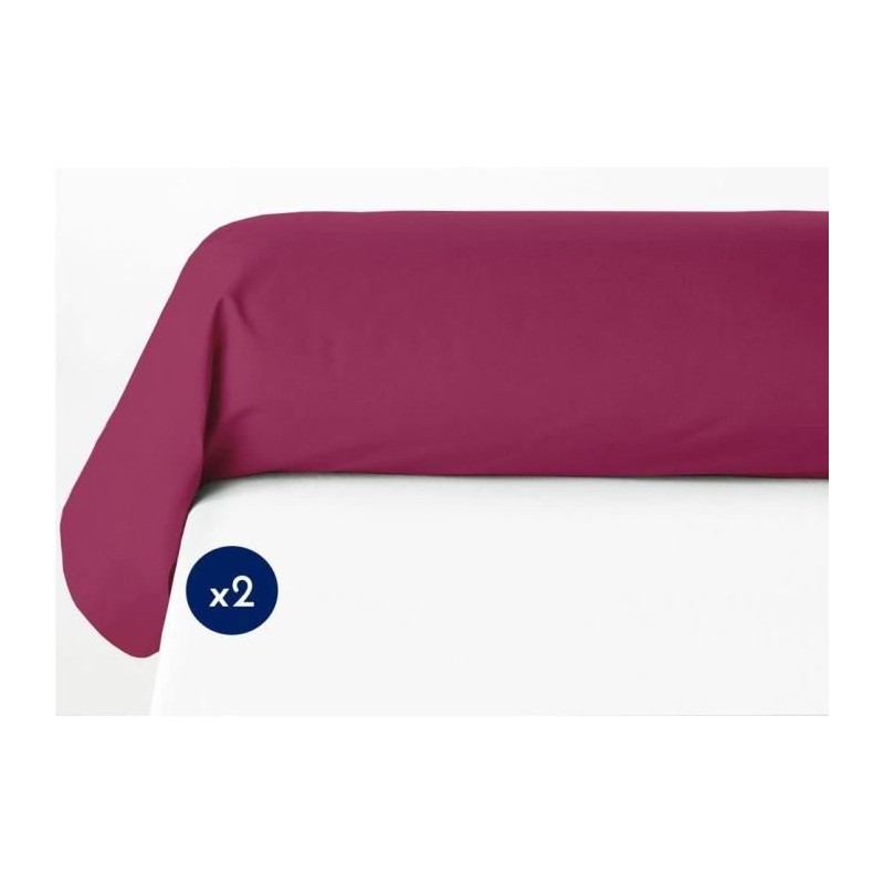 Lot de 2 taies de traversin - LOVELY HOME - LH71602 - 85 x 185 cm - Fuchsia