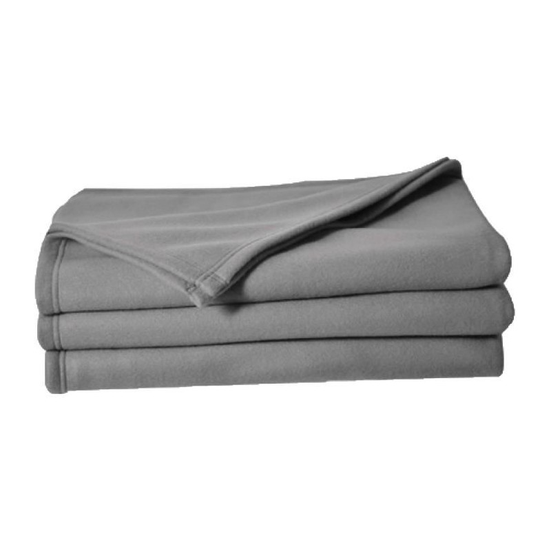 Couverture Polaire Toison d'Or - Poleco - 220 x 240cm - Coloris Acier