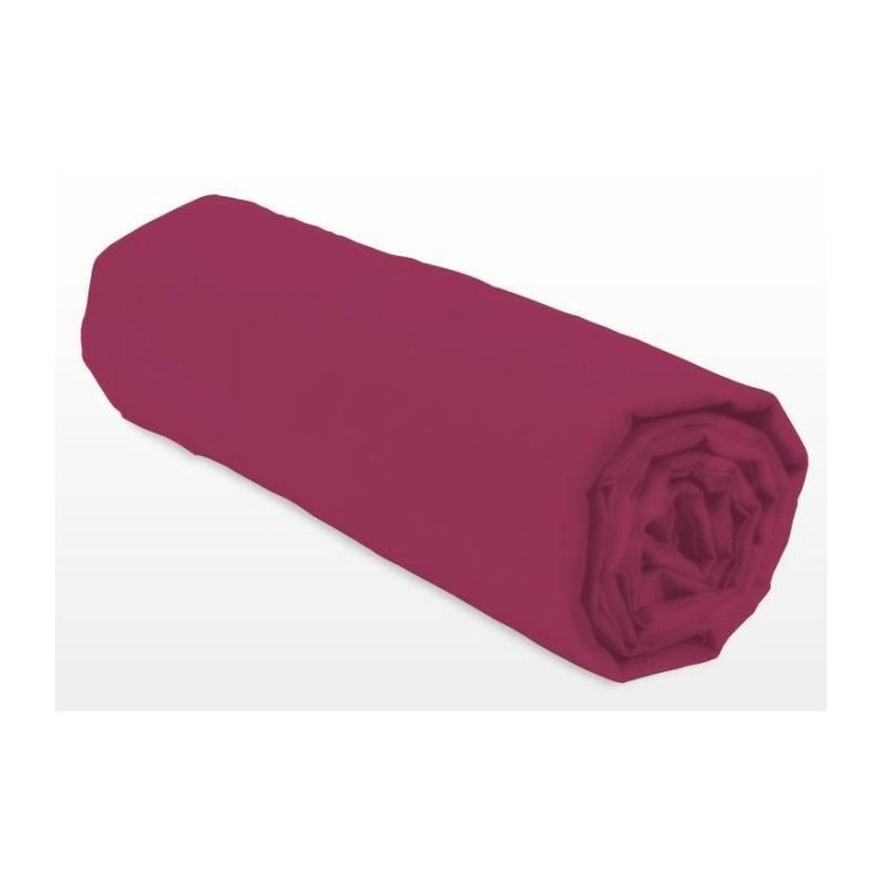 Drap-housse - LOVELY HOME - LH71614 - 180x200+25 cm - Fuchsia