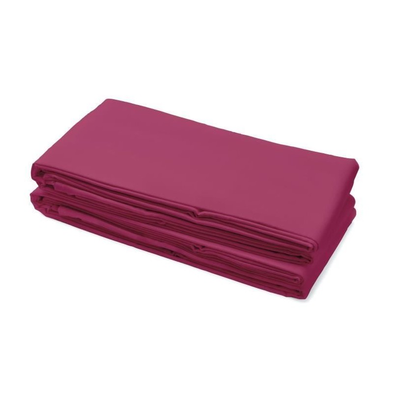 Drap plat - LOVELY HOME - 100% coton - 240 x 300 cm - Fuchsia