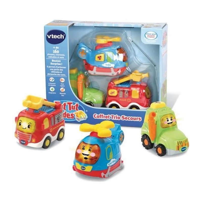Coffret Trio Secours - VTECH - Tut Tut Bolides - Camion de pompiers, tracteur...