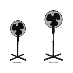 Ventilateur de pied - OCEANIC - 45 W - Ø 41 cm - 3 vitesses - Oscillant - Inc...