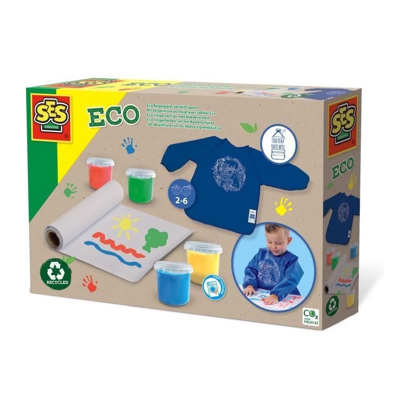 Kit de peinture au doigt SES CREATIVE Eco - 100% recyclé pour bébé
