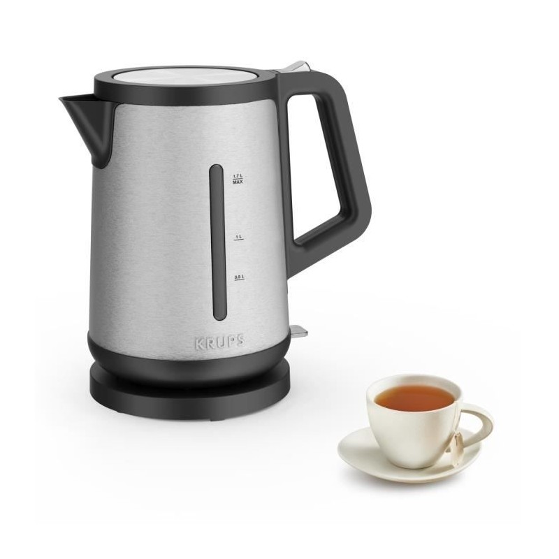 KRUPS Bouilloire électrique sans fil inox, 2400 W, Capacité 1,7 L, Ouverture ...