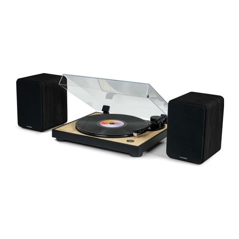Ensemble de 2 enceintes THOMSON WS600DUO avec caisson en bois - Bluetooth 5.0...