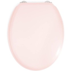GELCO DESIGN Abattant WC Dolce - Charnieres inox - Bois moulé - Rose crystal