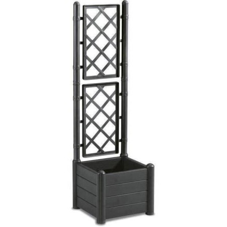 STEFANPLAST Bac a fleur carré ITALIA avec treillis - 30L - Plastique - 43x43x...