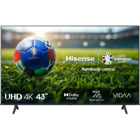 TV LED - HISENSE - 43A6N - 43'' (108 cm) - 4K UHD 3840x2160 - 60Hz - HDR 10+ ...
