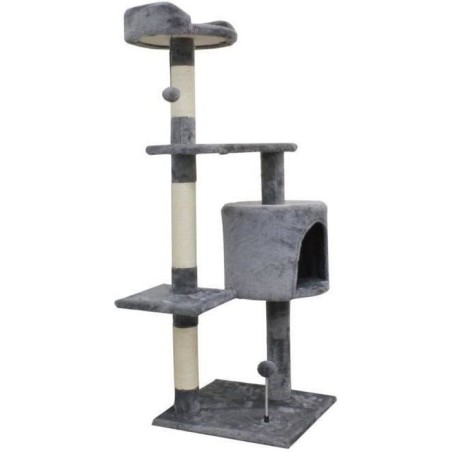 JASPER Arbre a chat gris 40 x 40 x 114 cm -3 plateformes, 1 niche, poteaux a ...
