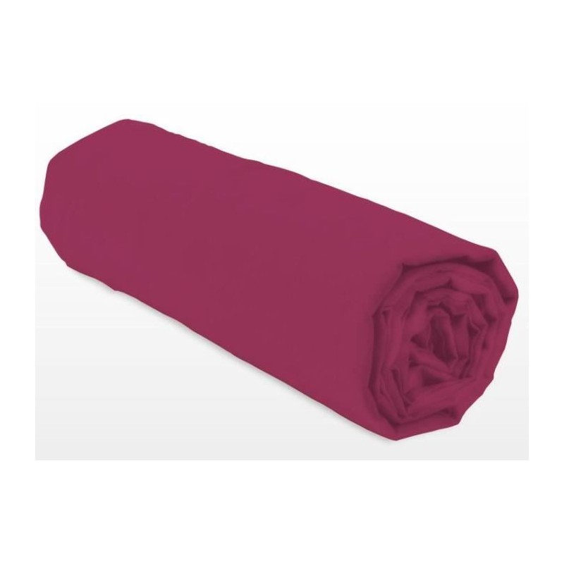 Drap-housse - LOVELY HOME - LH71612 - 140x190+30 cm - Fuchsia