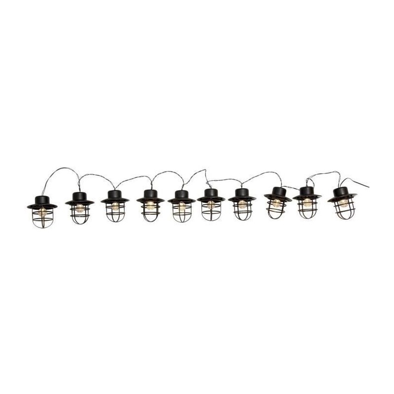 Guirlande lumineuse solaire - LUMISKY - DETROIT - 4 m - Abat jour style indus...