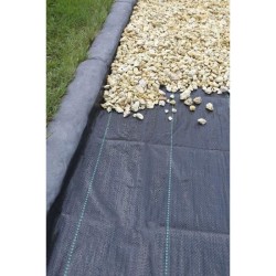 Toile de paillage paysages noire 1 x 25 m, traité anti UV, 100 g/m² - Bâche d...