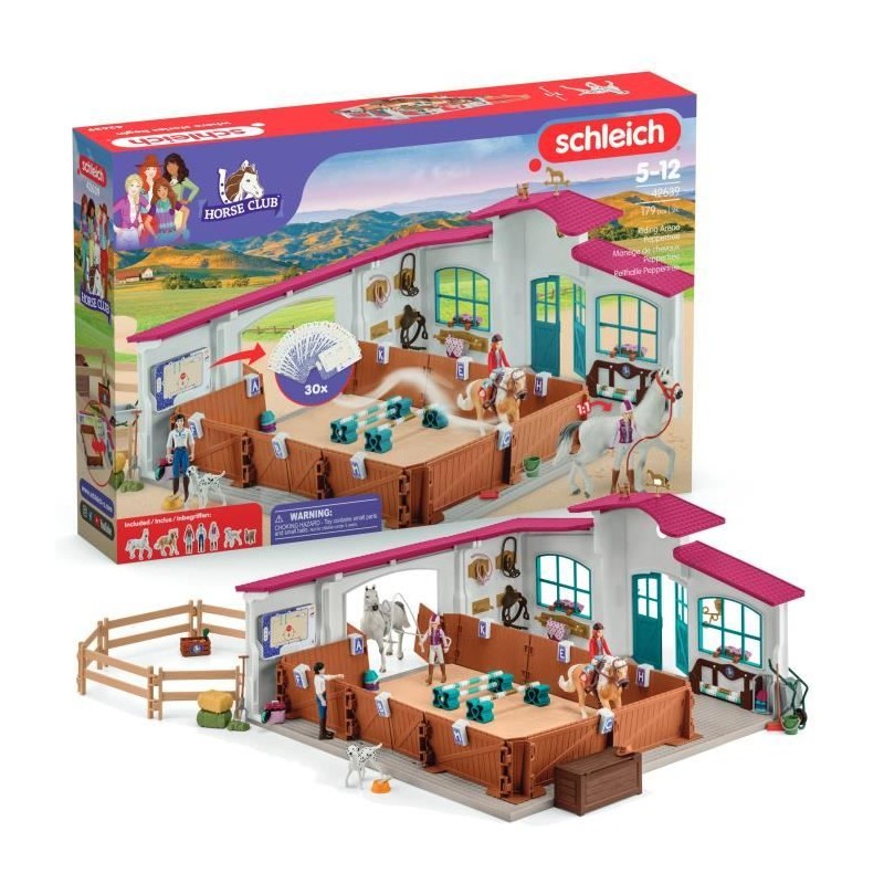 Grand Manege Equestre, Coffret figurine et accessoires, Schleich 42639 Horse ...