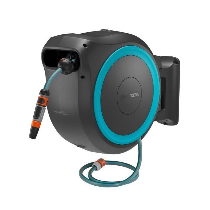 Dévidoir mural - GARDENA - PowerRoll - XXL - P4A - Bleu - 18 V - Longueur 40 ...