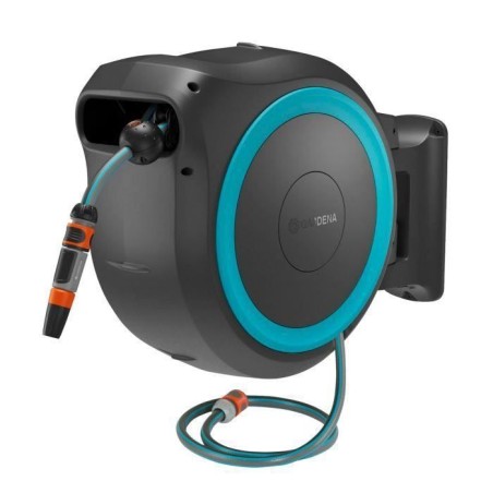 Dévidoir mural - GARDENA - PowerRoll - XXL - P4A - Bleu - 18 V - Longueur 40 ...