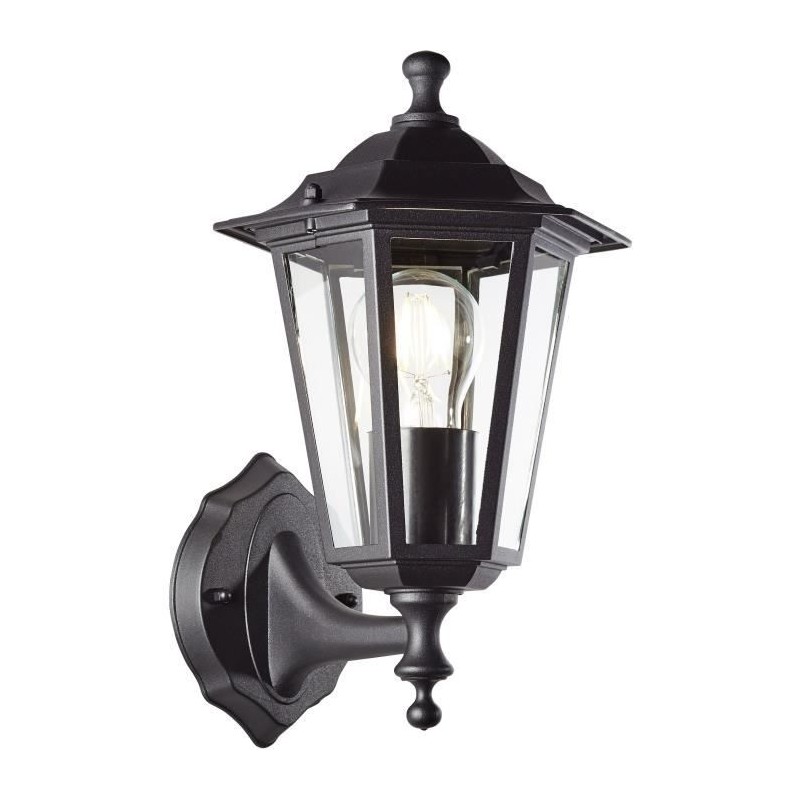 Applique extérieure - BRILLIANT - CARLEEN - Métal/verre - Noir - E27 max 60W