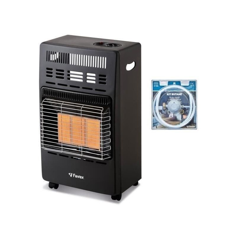 Chauffage d'appoint infrarouge au gaz butane KERN - Allumage par piezo - Surf...