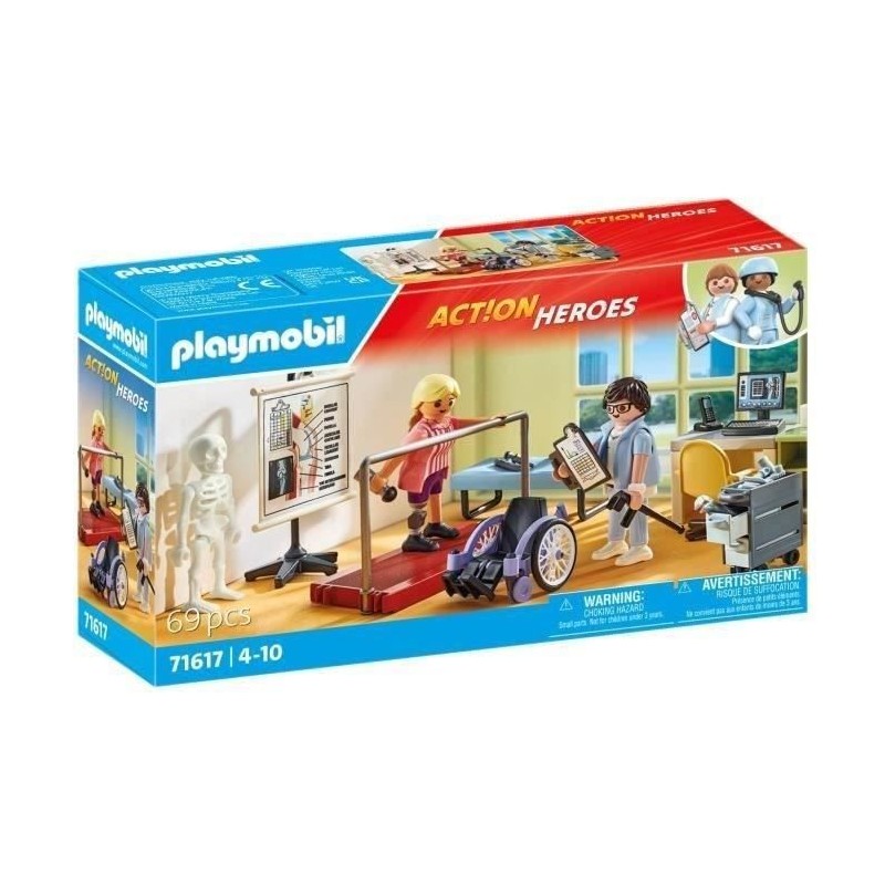 PLAYMOBIL 71617 Atelier de kinésithérapie, L'hôpital, Action Heroes, 69 piece...