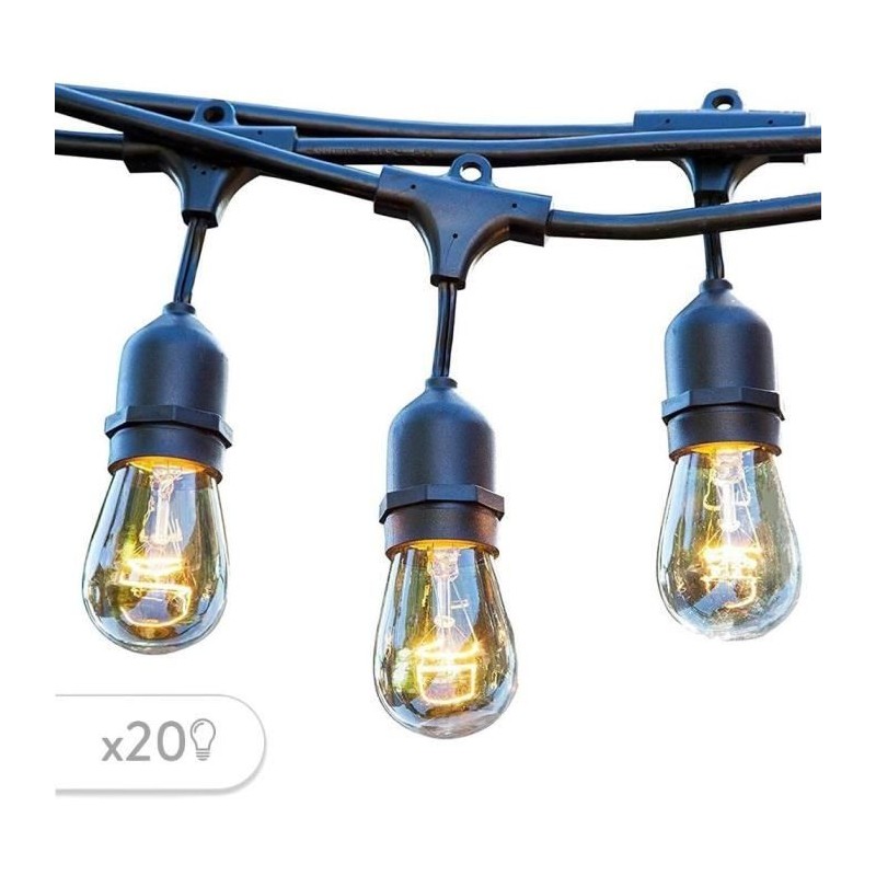 Guirlande lumineuse extérieur - LUMISKY - MAFY 20 LIGHT - 10 m - 20 ampoules ...