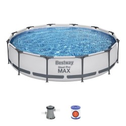 Kit Piscine hors sol tubulaire BESTWAY - Steel Pro Max™ - 366 x 76 cm - Ronde...