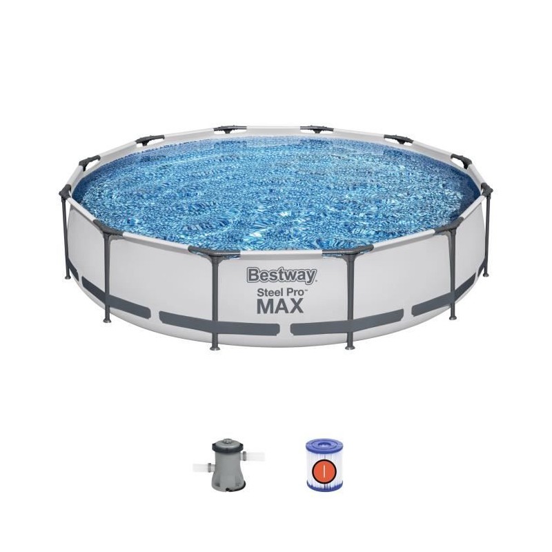 Kit Piscine hors sol tubulaire BESTWAY - Steel Pro Max™ - 366 x 76 cm - Ronde...