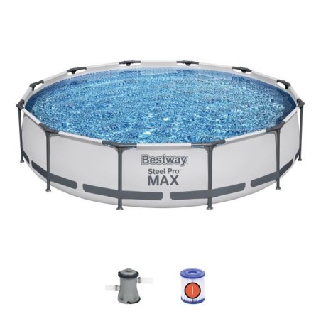 Kit Piscine hors sol tubulaire BESTWAY - Steel Pro Max™ - 366 x 76 cm - Ronde...