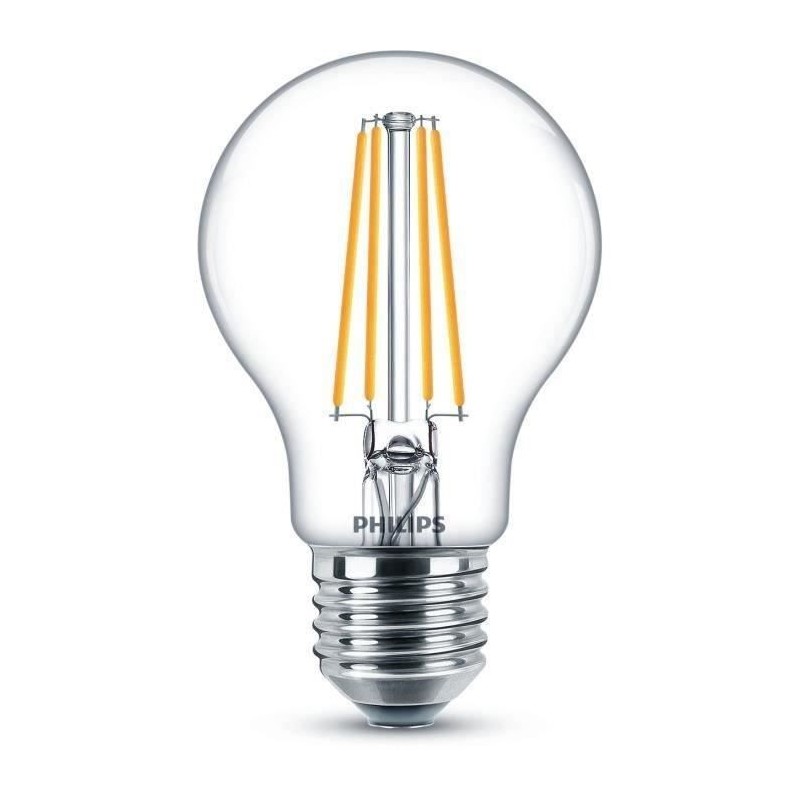 PHILIPS LED Classic 60W Standard E27 Blanc Chaud Non Dimmable Lot de 2
