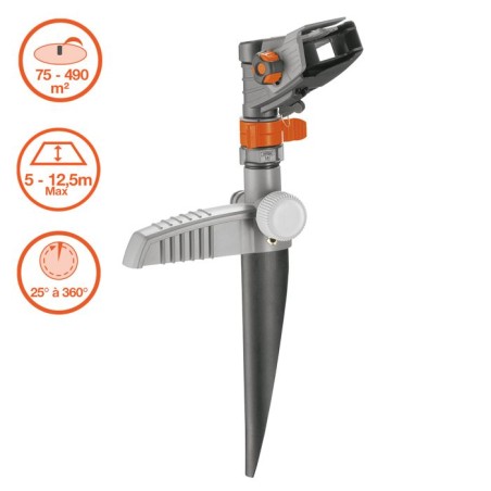 GARDENA Arroseur-canon sur pic Comfort – Portée réglable 12.5m max – Superfic...