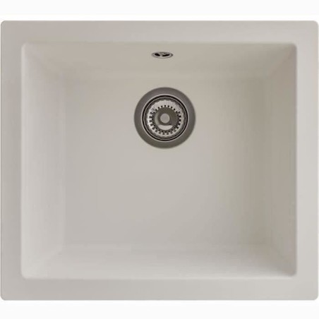 Evier en résine - Blanc uni - a encastrer ou sous plan - STRADOUR - 1 cuve 50...