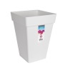 ELHO Pot de fleurs carré haut Loft Urban 30 - 29,3 x 29,3 x H41,3 cm - Blanc ...