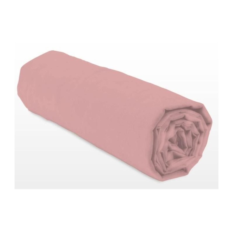 Drap-housse - LOVELY HOME - LH71624 - 160x200+35 cm - Rose