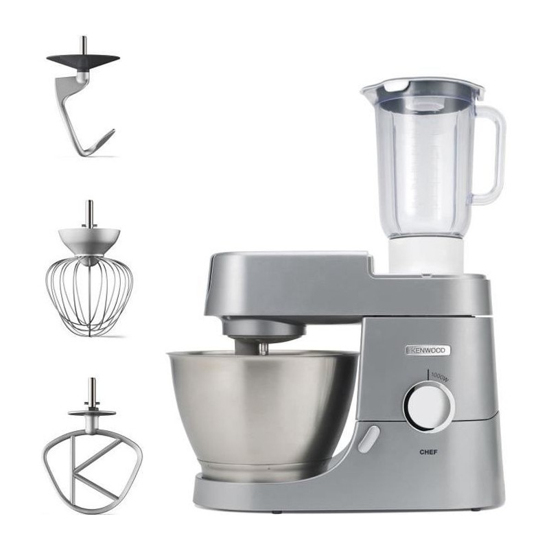 Robot pâtissier KENWOOD Chef KVC3110S – Kit pâtissier et blender inclus - sil...
