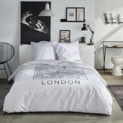 Parure de lit - TODAY - JAVA - 2 personnes - 240x220 cm - Coton - Imprimé Lon...