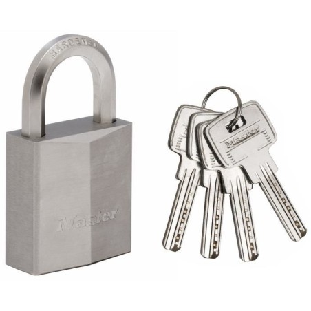 Cadenas en laiton nickelé 40mm - MASTER LOCK - Anse hexagonale - Haute sécuri...