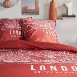 Parure de lit - TODAY - JAVA - 2 personnes - 240x220 cm - Coton - Imprimé Lon...