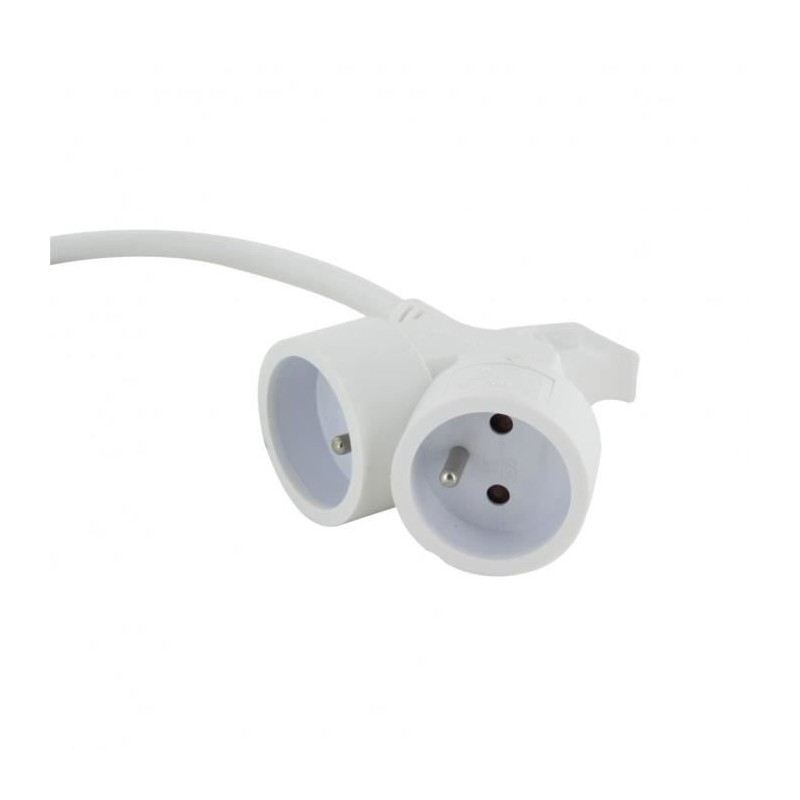 Chacon Prolongateur HO5VVF 3g1,5 5m dual head blanc (FR)
